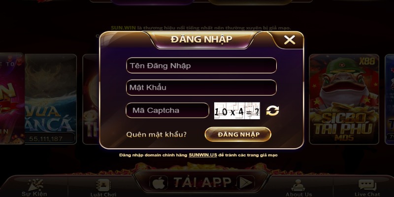 Đăng nhập 1 Đăng nhập Sunwin